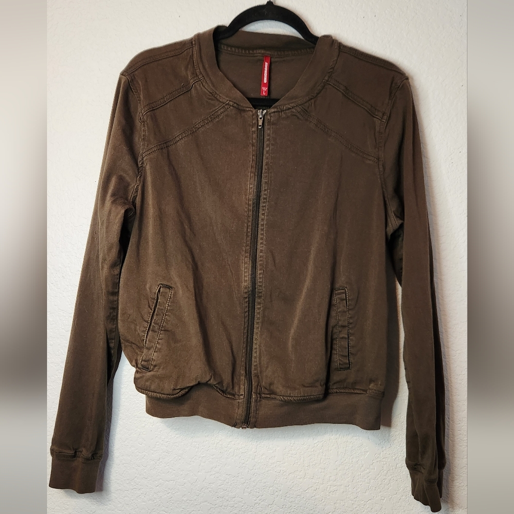 Union Bay Twill Army Green Bomber Jacket, Size L